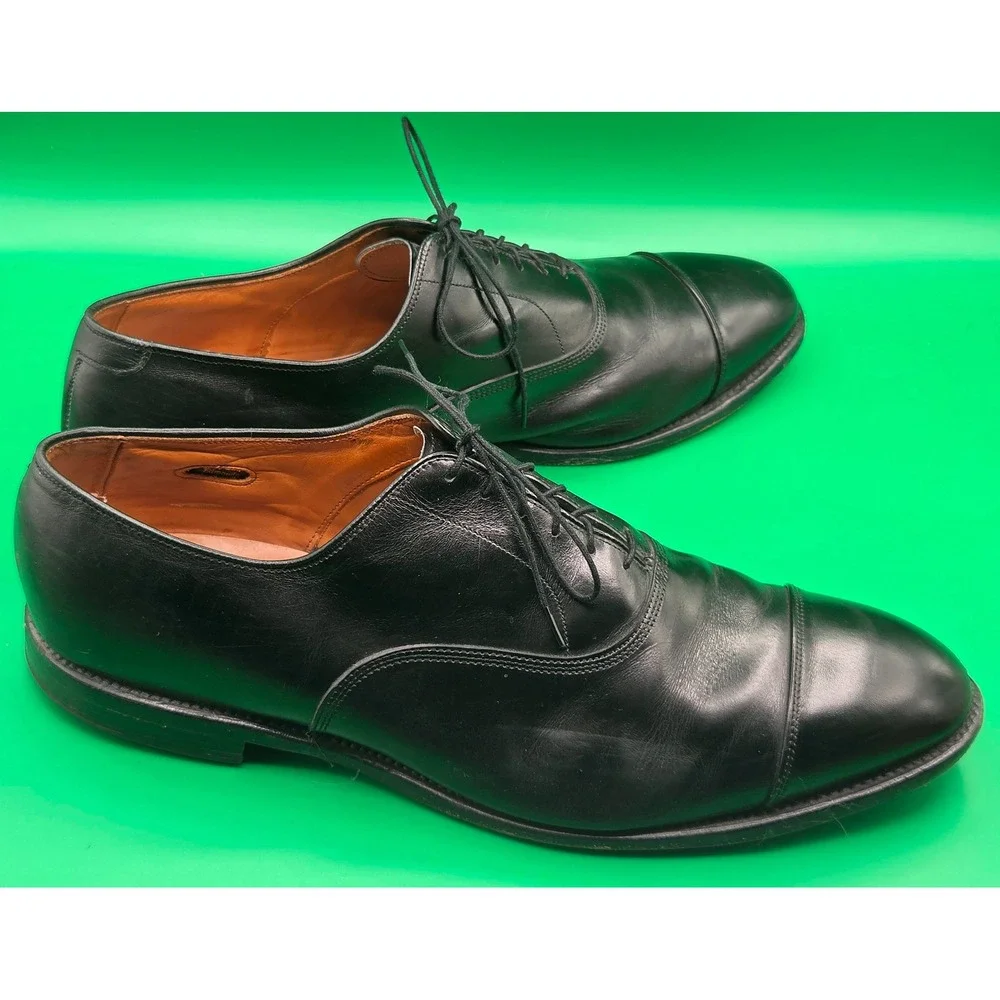 Allen Edmonds Park Avenue Black Leather Cap Toe Oxford Dress Shoes Mens 14 EEE